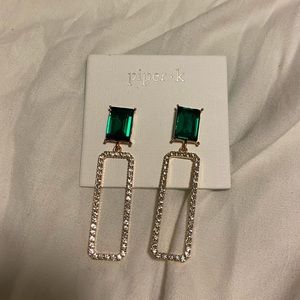 emerald & diamond earrings
